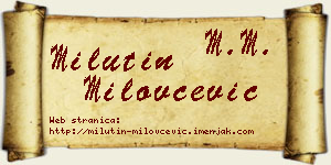 Milutin Milovčević vizit kartica